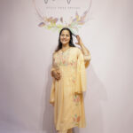 YELLOW MUL COTTON WITH THREAD WORK