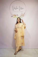 YELLOW MUL COTTON WITH THREAD WORK