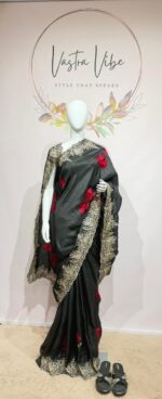 DESIGNER BLACK CREPE SAREE