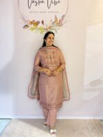 CHANDERI 3 PIECE SUIT WITH COTTON PANTS - Image 3