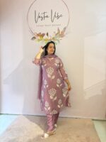 PURE BANARAS MUL CHNDERI 3 PIECE SUIT - Image 2